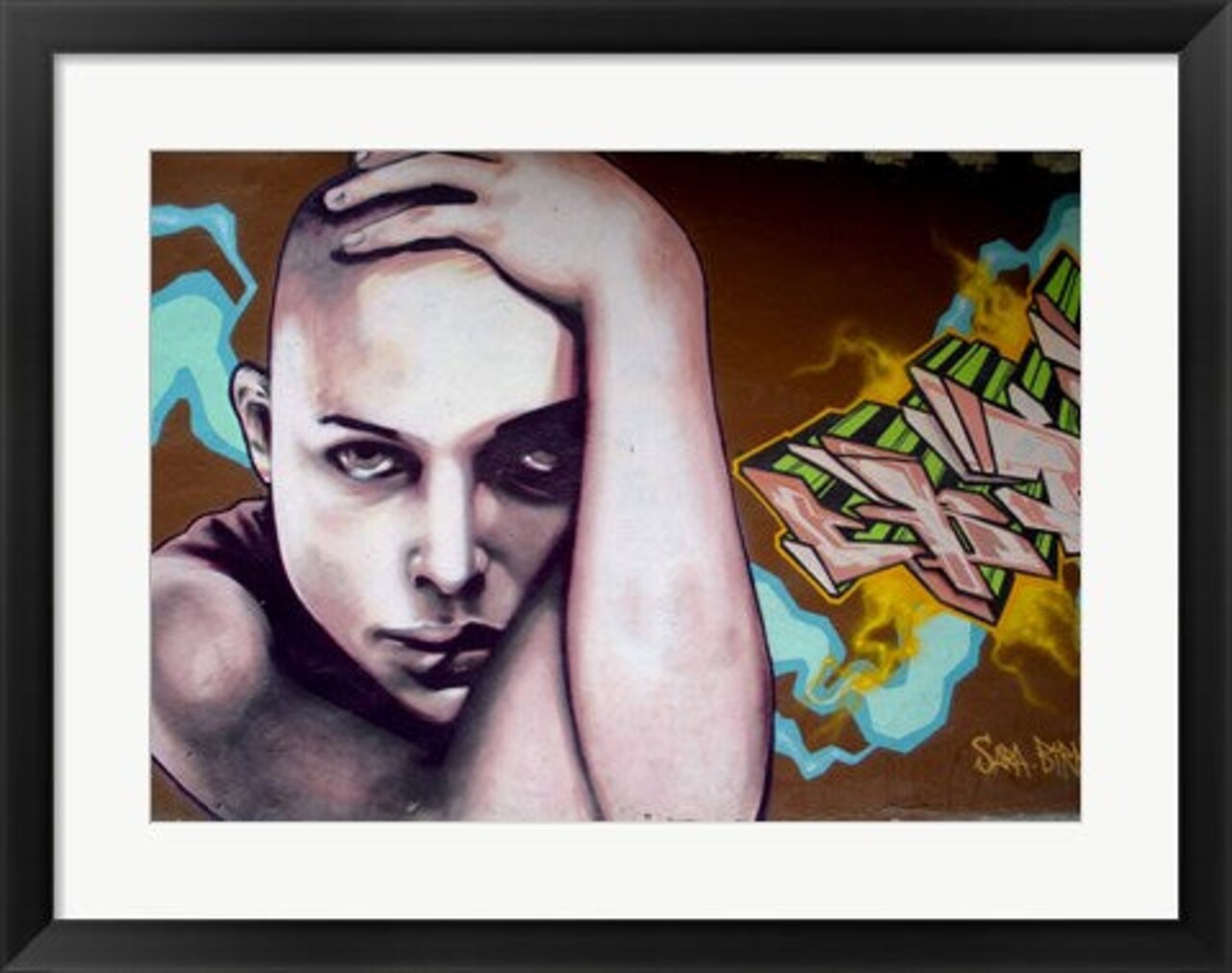 Framed Art Vitoria Graffiti - person Wall Decor 18x24 Artwork